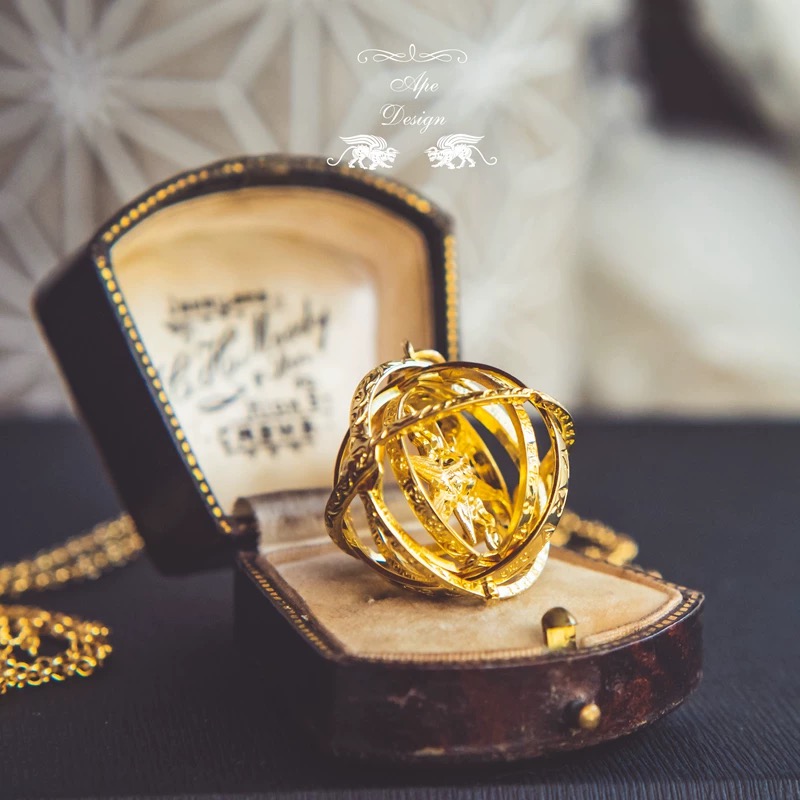 Steampunk Astronomical Globe Pendant Necklace, Transformable Design, Ideal Gift for Science & Astronomy Enthusiasts - Image 2